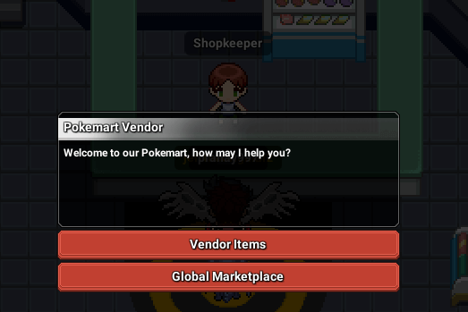 Interacting with the Shopkeeper NPC